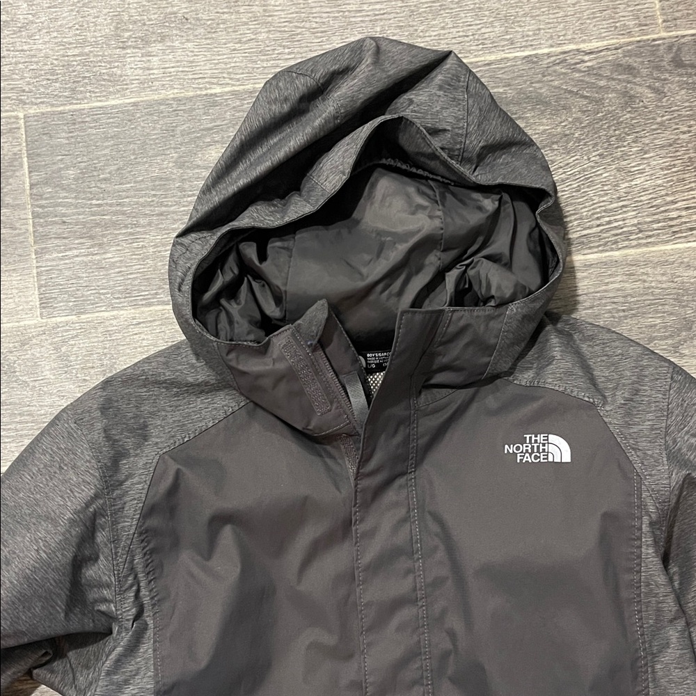 The North Face Boys Black Hooded Raincoat Jacket